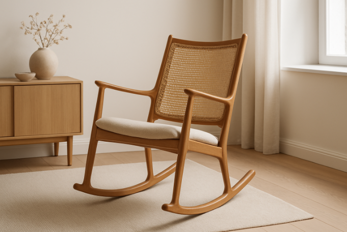 Eleganter Schaukelstuhl im dänischen design